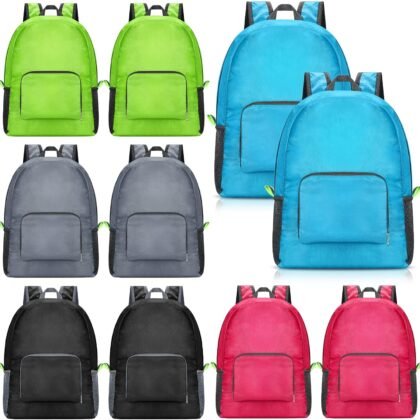 Jexine 10 Pcs Backpacks in Bulk 16.5 Inches Back Pack Basic Backpack for Adult Lightweight Outdoor Travel Book Bags(Multicolor)