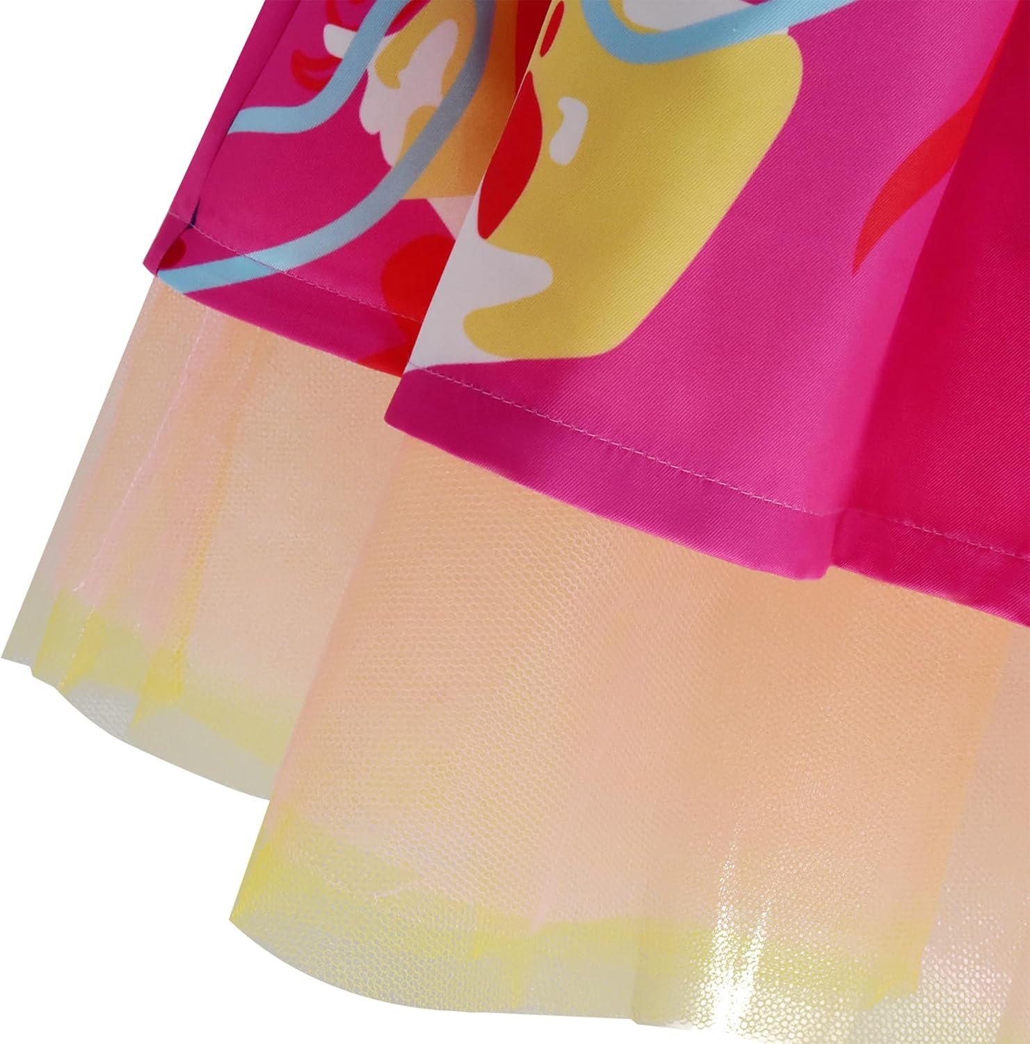 Women Weird Doll Costume Dress with Socks Pink Puff Short Sleeve Printed Dresses for Halloween - Image 7