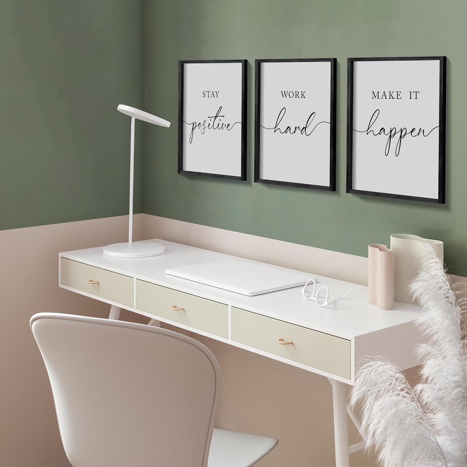 Heiple Motivational Wall Art 11"x14" Framed Wooden Inspirational Office Wall Decor for Men Picture Poster Positive Work Hard Quote Wall Decor for Home Office Bedroom (Black, 11”x14”) - Image 3