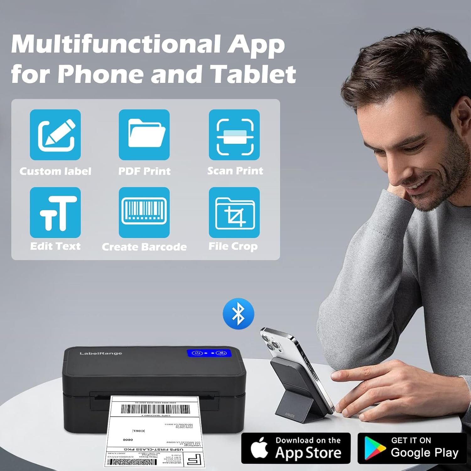 Bluetooth Thermal Label Printer for Mac, Windows, Phone, Tablet, Wireless 4x6 Shipping Label Printer for Shipping Packages, Support USPS, Ebay, Amazon, Pirate Ship - Image 7