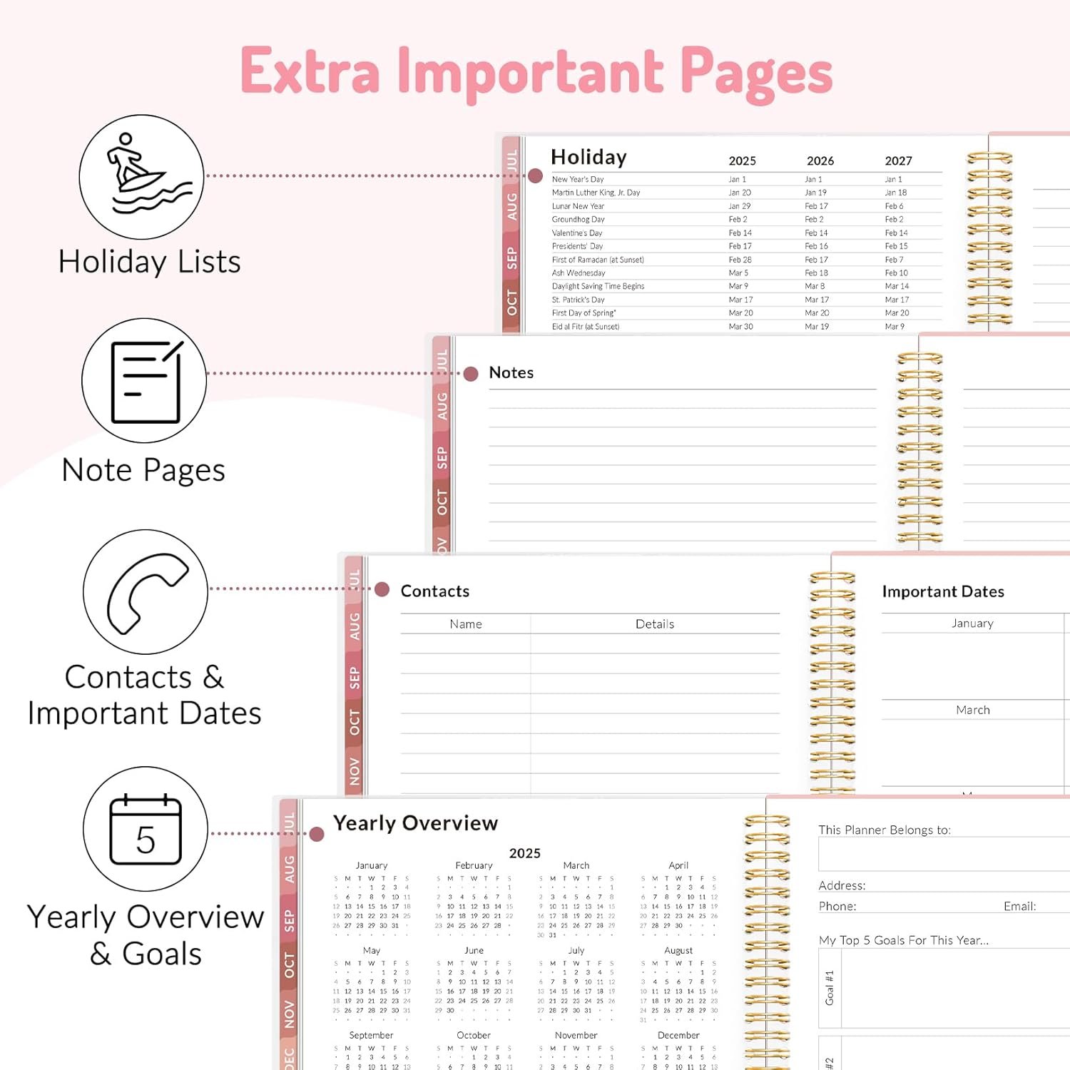 Teacher Planner 2025-2026, Forvencer Academic Planner from Jul 2025 - Jun 2026, 8.5"x11", Weekly & Monthly Calendar Planning Book with 7 Periods, School Lesson Agenda with Subjects, Pastel Teacher Student Supplies, Month Tabs, Purple - Image 5