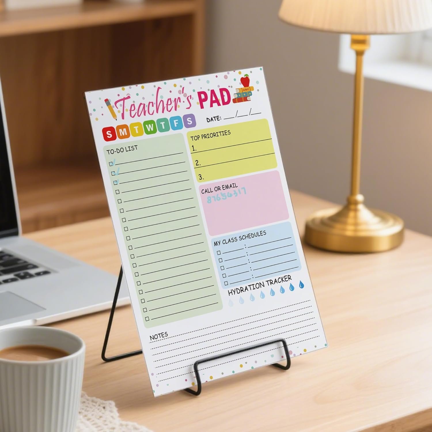 Teacher Notepad 5.5 x 8.3 Inch Checklist Daily Scheduler Sheets Tear-Off Daily to Do List Organizer Planner Sheets for Teachers Daily Tasks Notepad Appreciation 2 Pack - Image 7