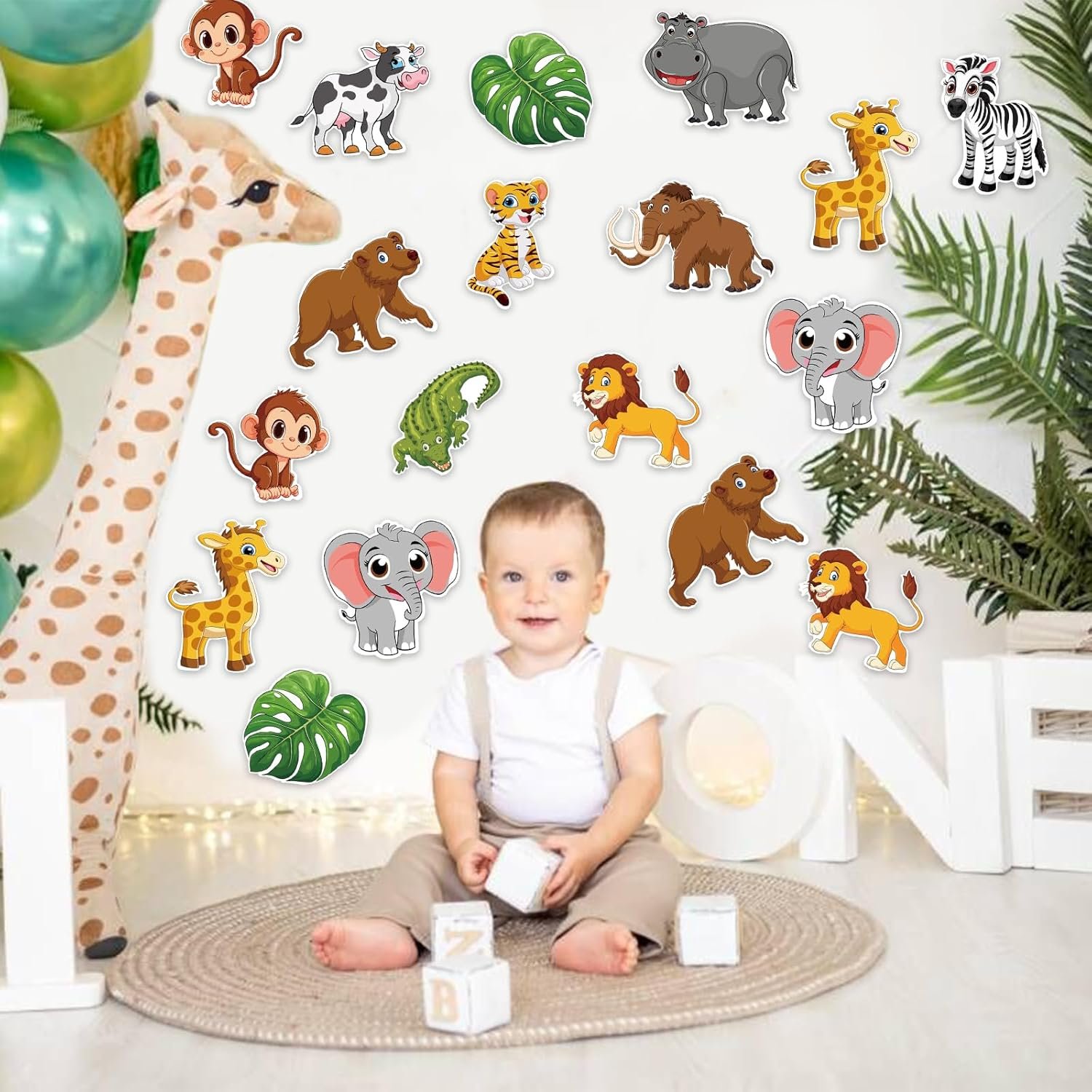 48 Pieces Jungle Animal Cutouts, Safari Animal Cutouts Classroom Decor Jungle Animals Cardboard Paper Cut-Outs for Bulletin Board Baby Shower Theme Birthday Party Decor - Image 4