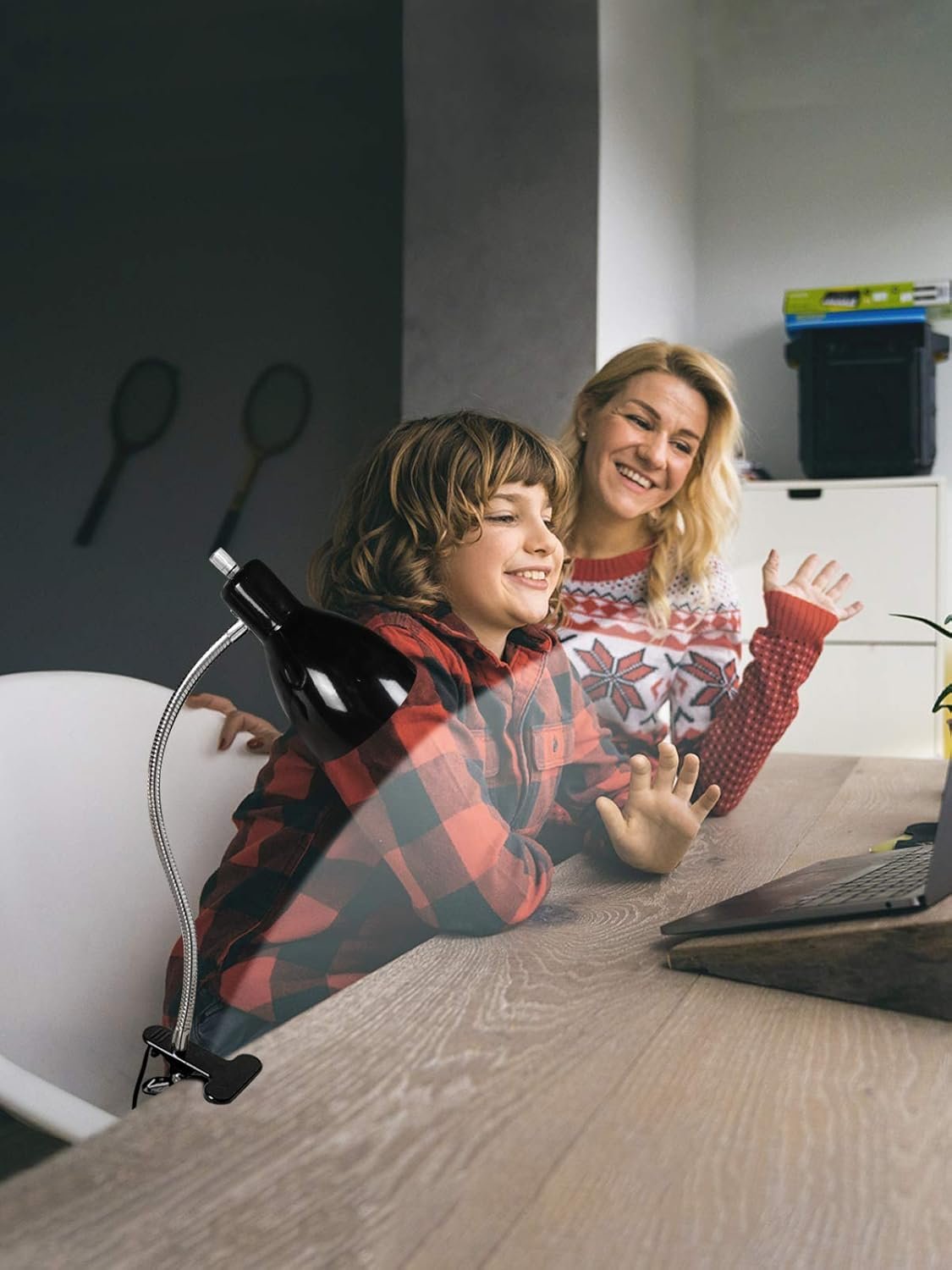 Desk lamp Eye-Caring Table Lamps, 360°Rotation Gooseneck Clip on Lamp Reading Light Portable Reading Book Light Clamp Study Desk Lamps for Bedroom and Office Home Lighting (Black) - Image 2