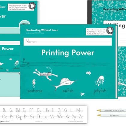 Handwriting Without Tears Kick Start Kindergarten Printing Bundle,Age 7+, 2nd Grade, Student & Teacher Workbooks, School & Home, Language Arts,Tutoring,Tiny Pencils Included