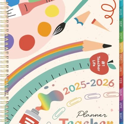 Teacher Planner 2025-2026 - Teacher Lesson Planners 2025-2026 from July 2025- June 2026, Academic Planner for School Year with Colorful Tabs and Inner Pocket, 8.5" x 11"