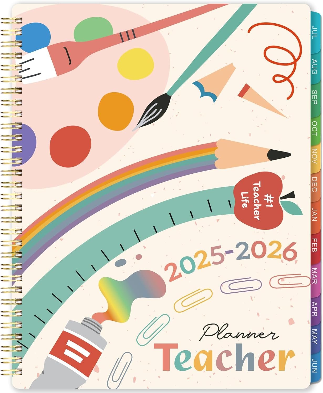 Teacher Planner 2025-2026 - Teacher Lesson Planners 2025-2026 from July 2025- June 2026, Academic Planner for School Year with Colorful Tabs and Inner Pocket, 8.5" x 11"