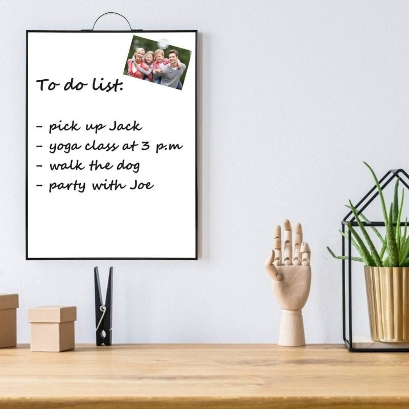 TSJ OFFICE Small White Board - 16" X 12" Portable Black Aluminum Framed Whiteboard, Magnetic Dry Erase Board with a Handle, to Do List Notepad for Office, Home, School - Image 5