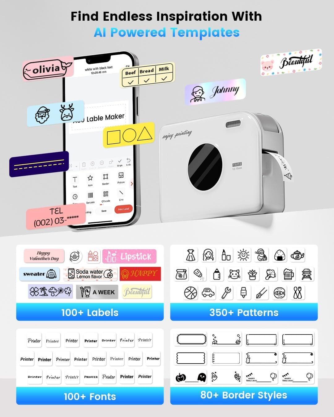 Phomemo A30 Label Maker, Mini Bluetooth Portable Rechargeable Label Maker Machine in/Out Door Use Without Fade Sticker for Home Office Small Business School, Works with Tablet, Phone & PC - Image 4