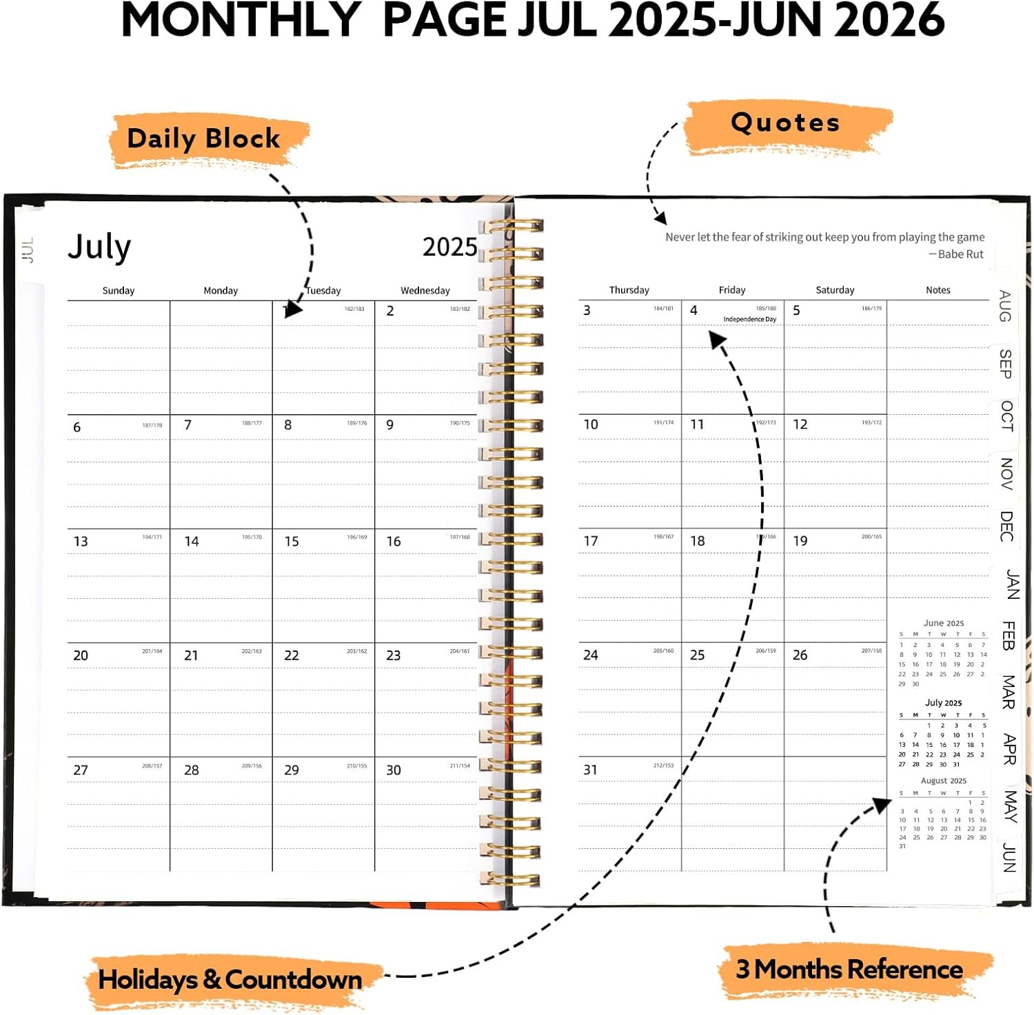 Student Planner 2025-2026, 6.5"x8.5" Weekly & Monthly Academic Planners July 2025 - June 2026 School Year Planner 2025-2026 with Tabs and Stickers - Image 3