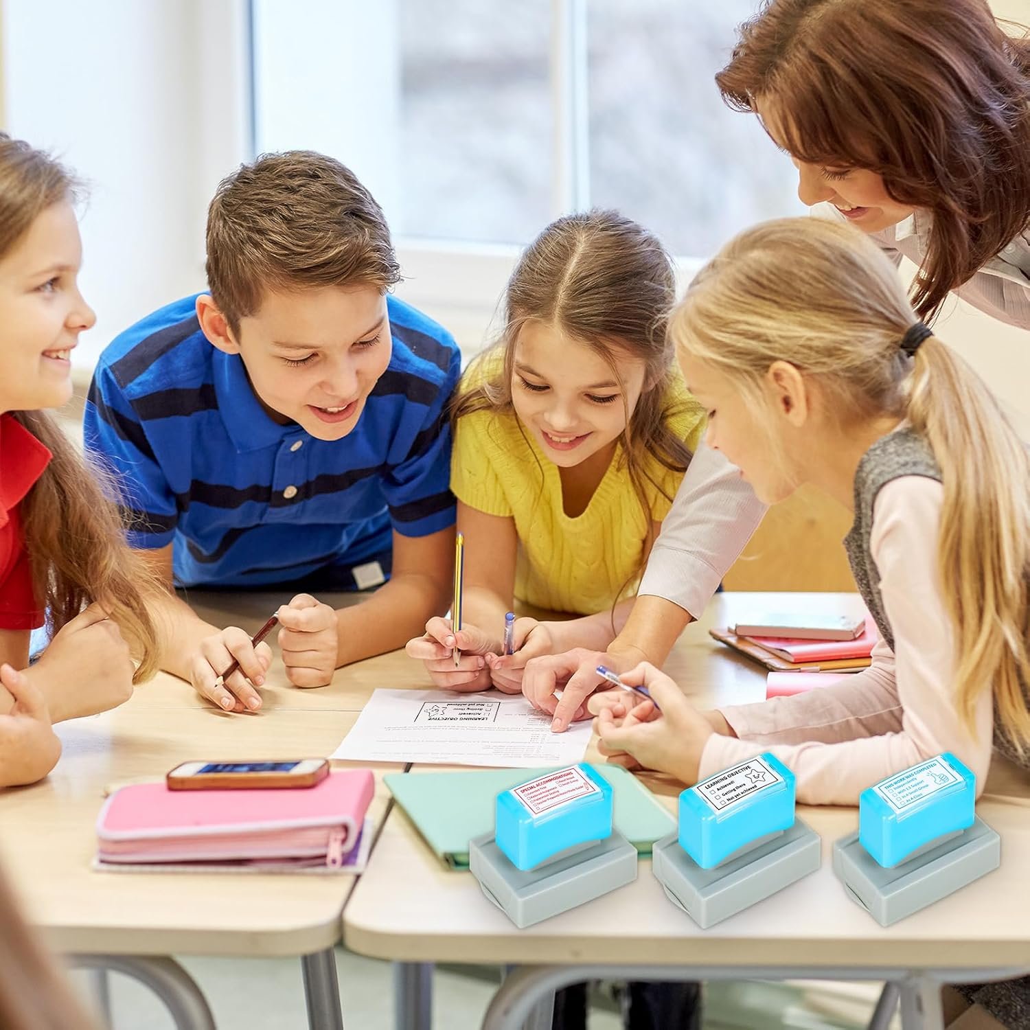 3 PCS Teacher Stamps for Classroom Self-Inking Accommodations Stamp Set Completed Grading Learning Rubber Behavior Teacher Stamps for Back to School Homework Student Dormitory Supplies Gift - Image 7