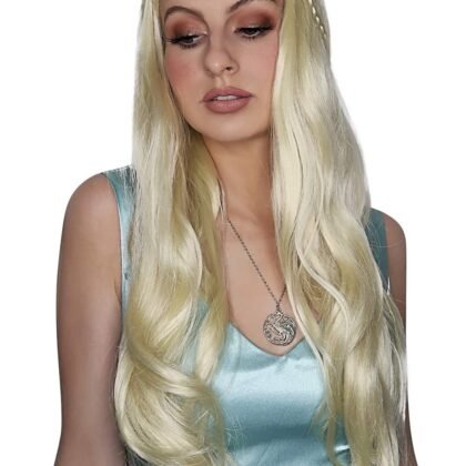 ALLAURA Compatible with Game of Throne Dragon Queen Daenerys Wig Braided Blonde, Long Blonde Mother of Dragons Khaleesi Game Of Thrones Womens Costume Wig