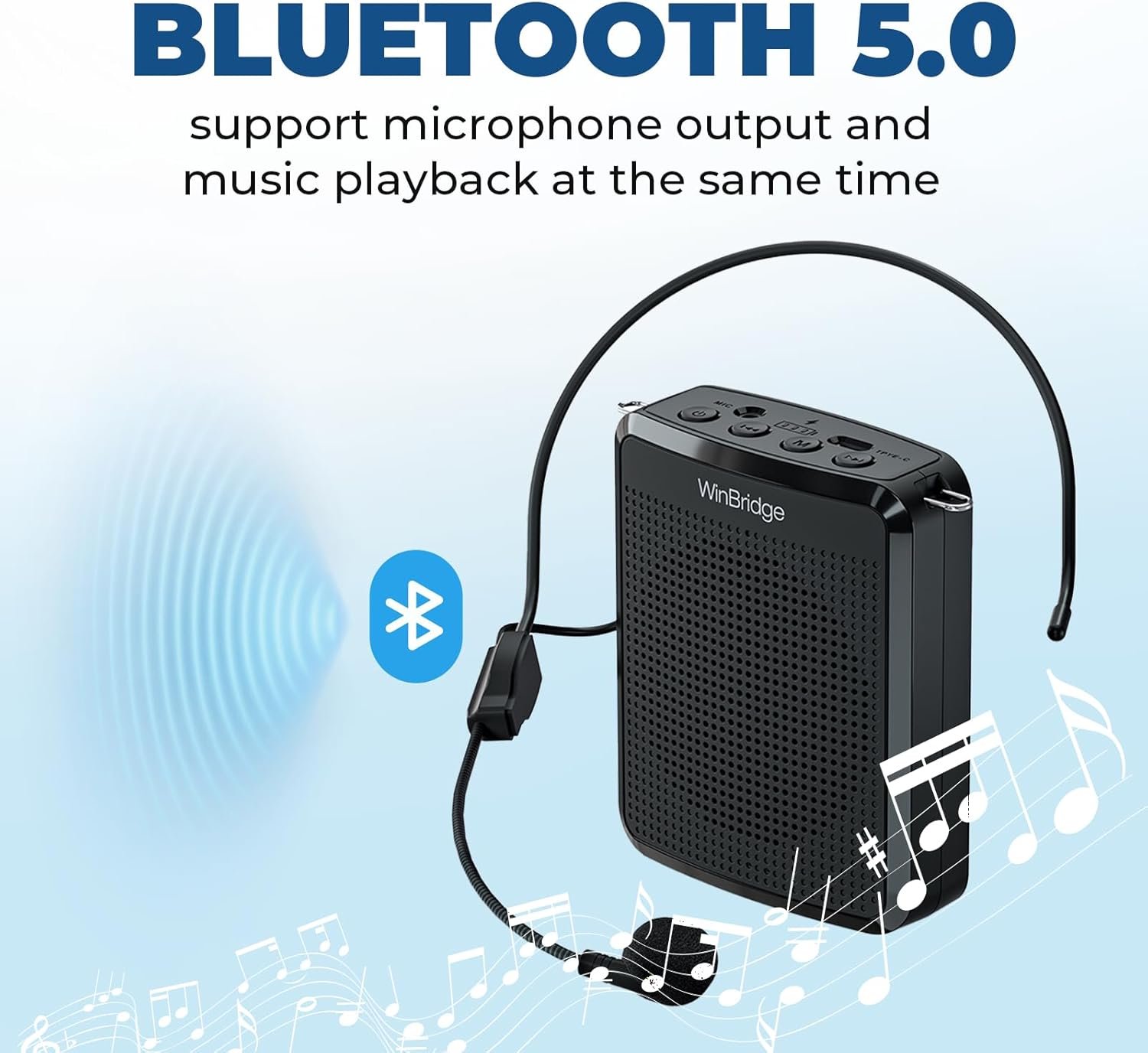 WinBridge Voice Amplifier with Portable Microphone, Teacher Microphone for Classroom,Tour Guide Speaker, Headset Mic for Group Instructor, Megaphone Mic, Clear Sound| No Feedback, WB008 2025 New - Image 7