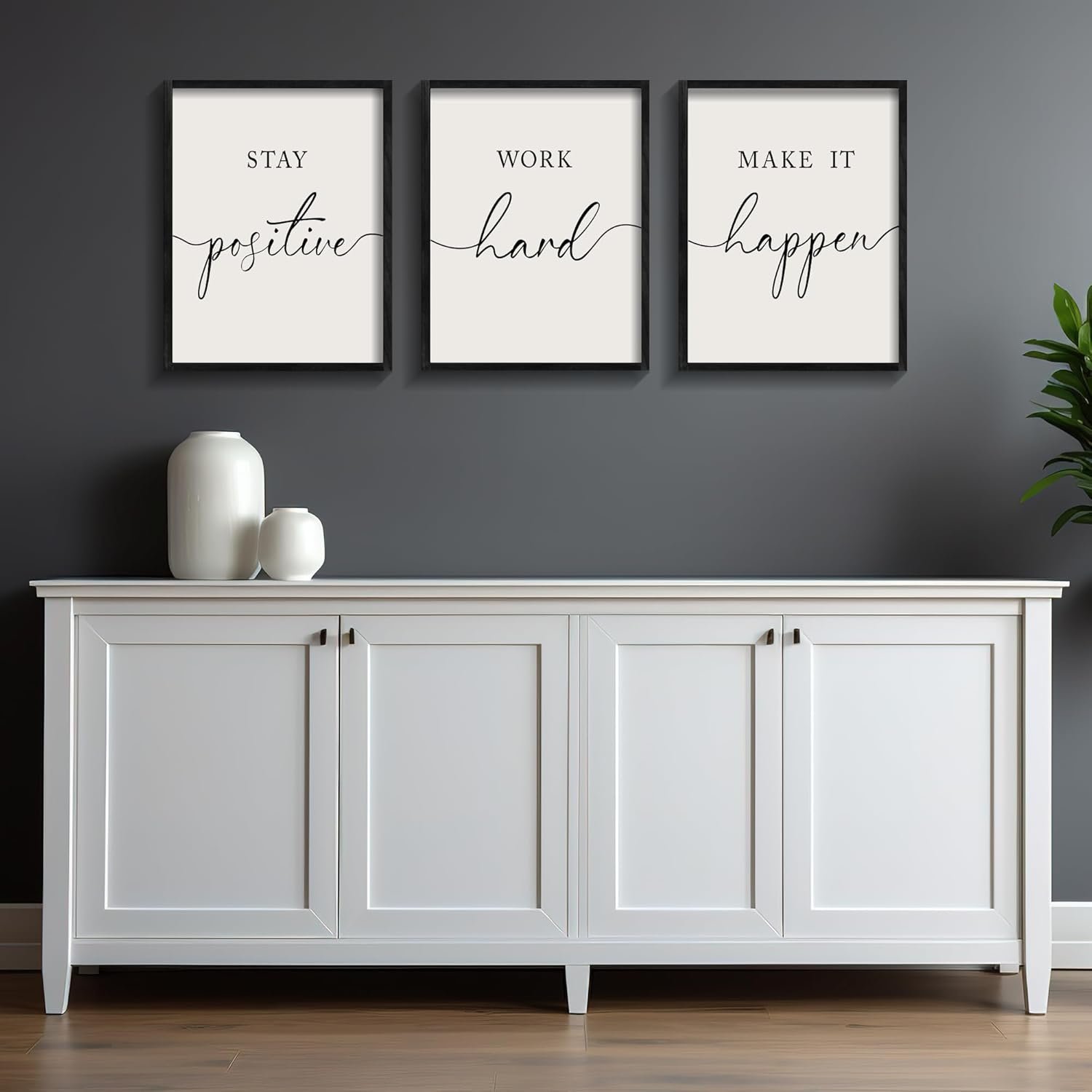 Heiple Motivational Wall Art 11"x14" Framed Wooden Inspirational Office Wall Decor for Men Picture Poster Positive Work Hard Quote Wall Decor for Home Office Bedroom (Black, 11”x14”) - Image 8
