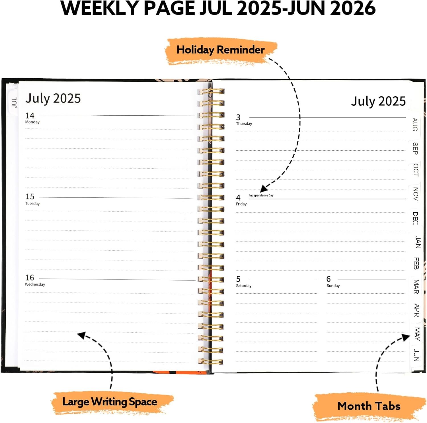 Student Planner 2025-2026, 6.5"x8.5" Weekly & Monthly Academic Planners July 2025 - June 2026 School Year Planner 2025-2026 with Tabs and Stickers - Image 4