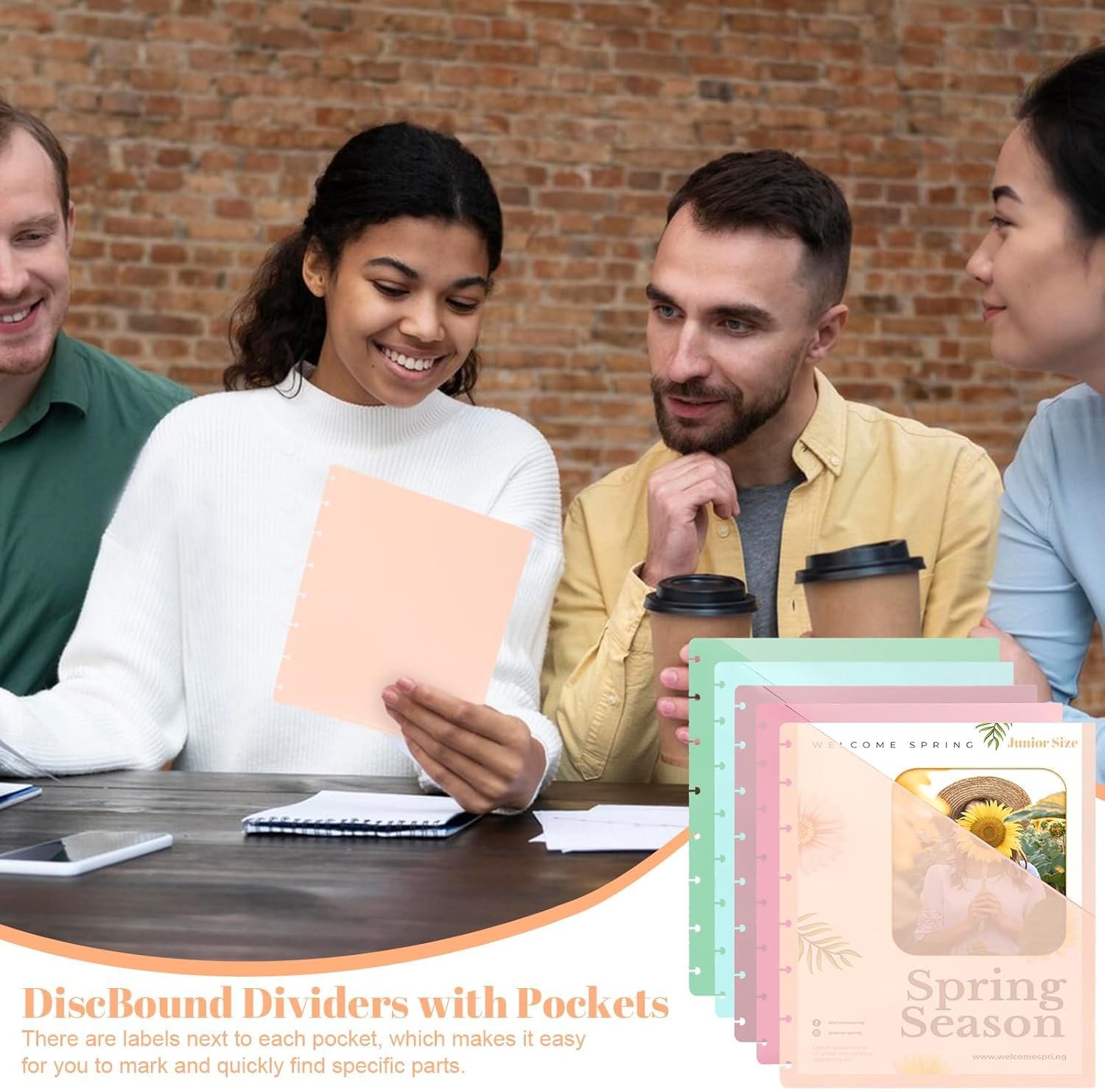 (5.5×8.5 inch) 10Pcs Junior Size Discbound Pocket Dividers DiscBound Binder Dividers Disc Bound Planner Supplies DiscBound Pocket Folder Discbound Notebook Accessories 8 Disc Planner Cover for Office - Image 5