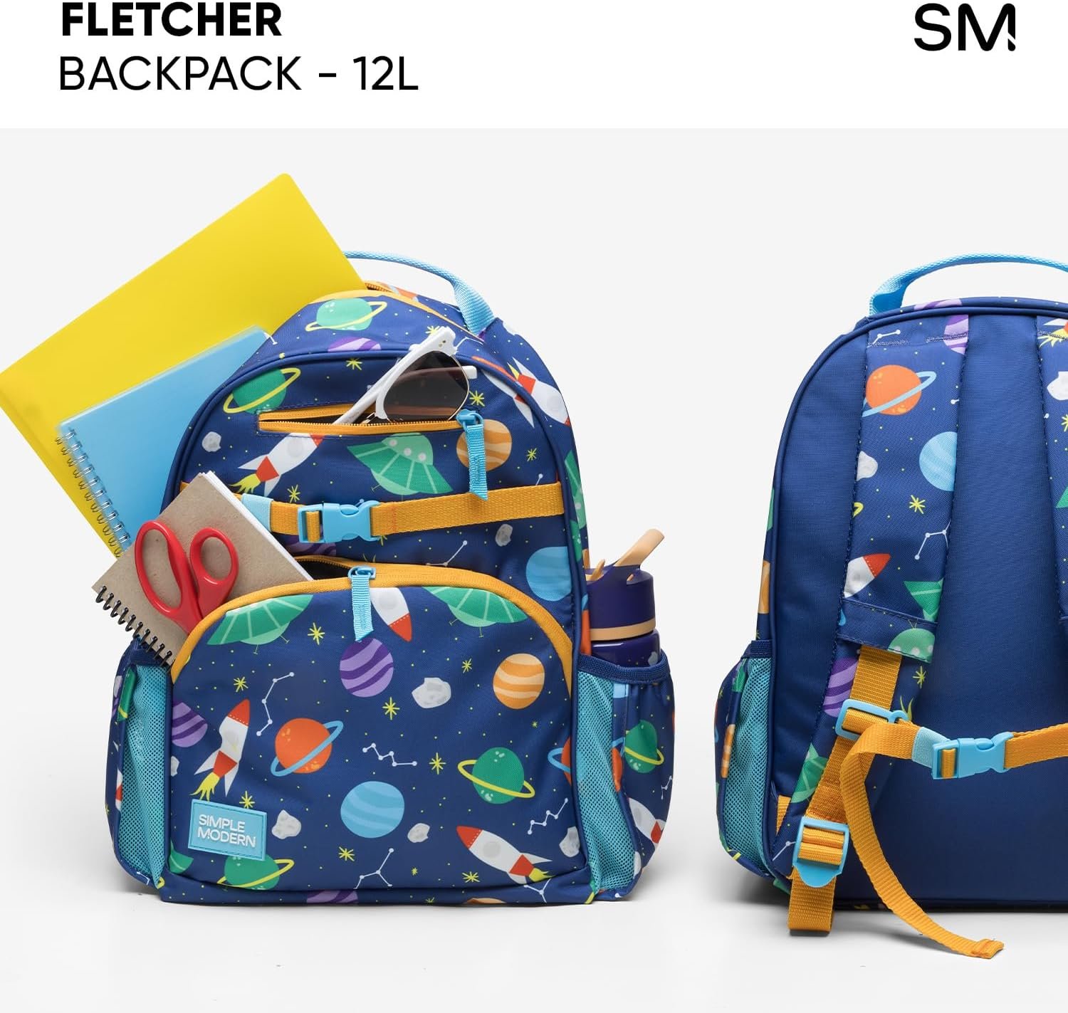 Simple Modern Medium Toddler Backpack for School Girls and Boys | Kindergarten Elementary Kids Backpack | Fletcher Collection | Kids - 15" tall | Rainbow Leopard - Image 6