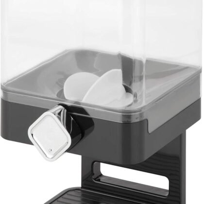 Honey-Can-Do Zevro Compact Dry Food Dispenser, Single Control, Black/Chrome