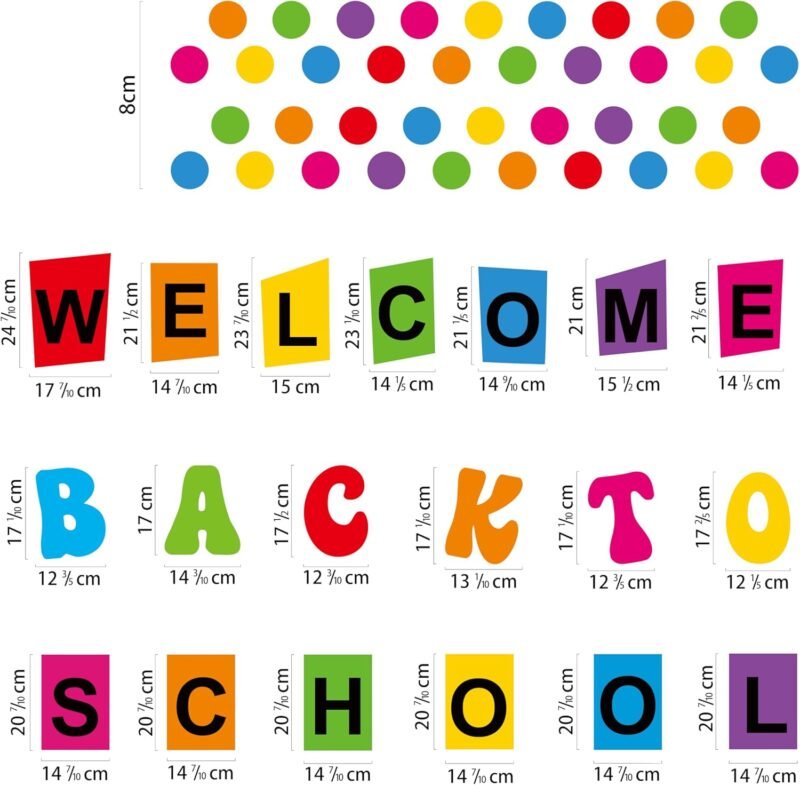 57pcs Signable Welcome Back to School Bulletin Board, Colorful Welcome Bulletin Board Sets for Classrooms, Round Confetti Pennants Welcome Back to School Bulletin Board Set Classroom Teacher Supplies - Image 6