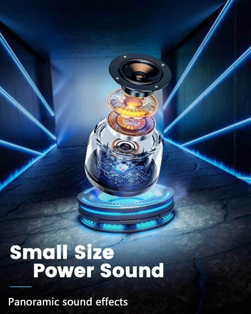LENRUE Portable Bluetooth Speakers with Colorful Lights, Loud Sound, Small Bluetooth Speaker with Wireless Stereo Pairing, Mini Gifts for Kids, Teen, Girls, Boys, Women - Image 2