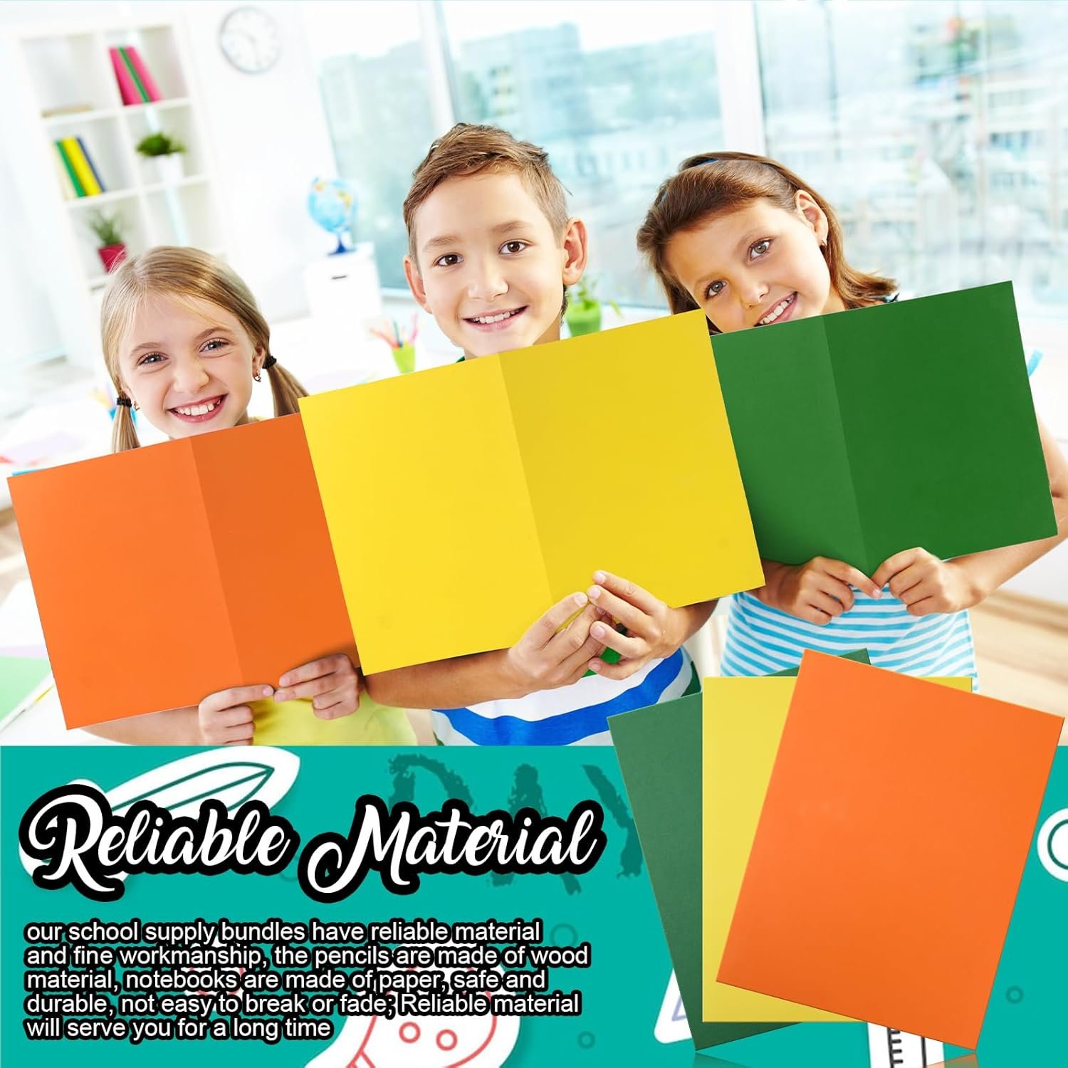 Sherr 72 Pcs 72 Pcs School Supplies Kit Elementary Back to School Essentials Stationery for Kids Girls Boys Students Includes Colored Pencil Crayon Sharpener Eraser Scissors Notebook Folder Ruler - Image 6