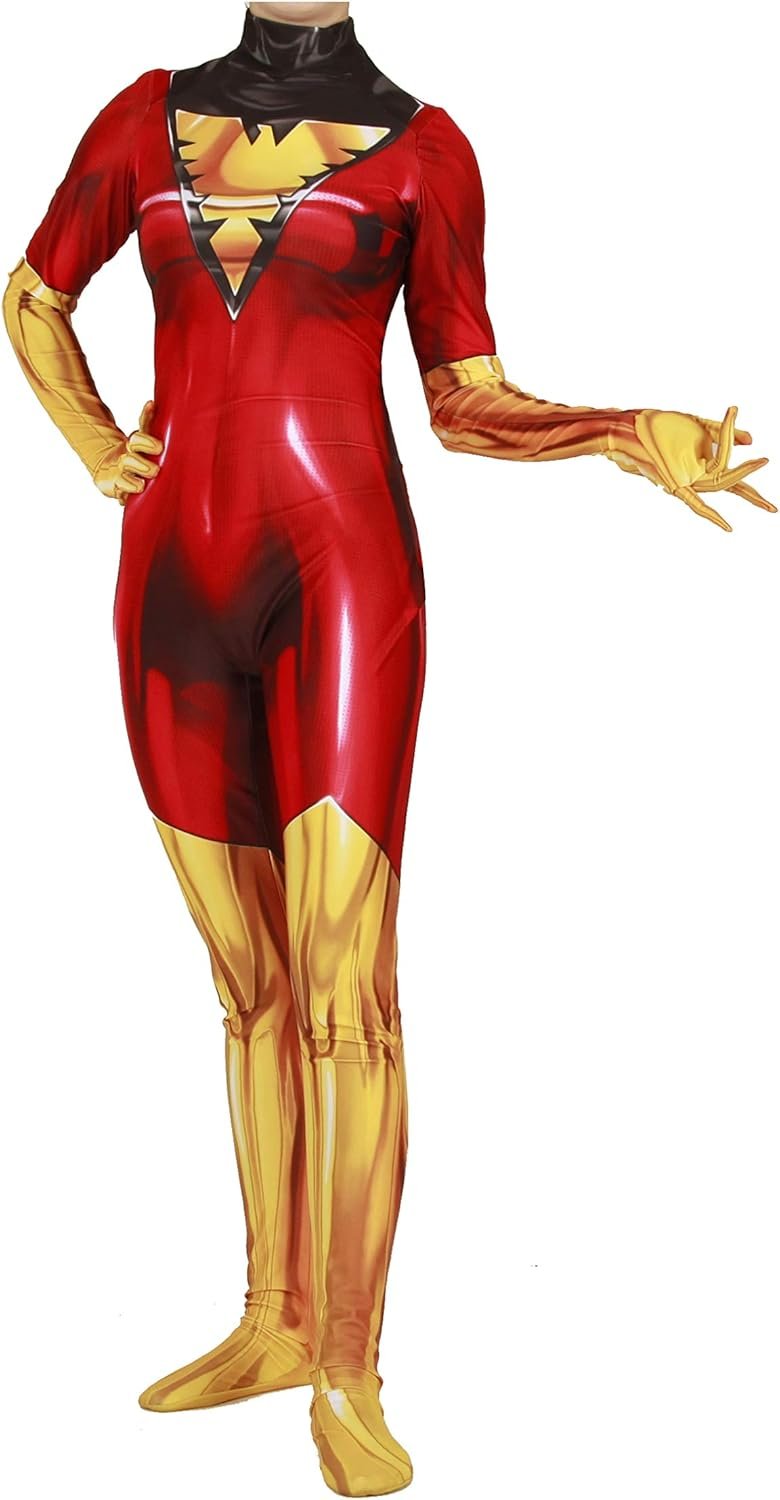 Superhero Cosplay Costume for Womens Halloween Full Set Bodysuits Zentai 3D Style Jumpsuit