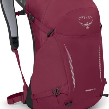 Osprey Hikelite 26L Unisex Hiking Backpack – Lightweight Daypack with Breathable Backpanel and Raincover – Ideal for Day Hikes, Travel, and Everyday Use in Any Weather, Chameleon/Black