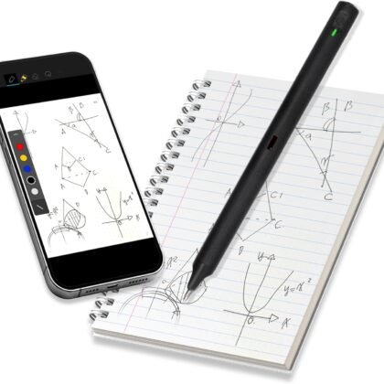M1+ for Android, iPhone and Laptop | Digitize Handwriting | Digital Bluetooth Pen for Real Time Sync, Handwriting to Text Transcription, Export to e-Mail and Document (Black)