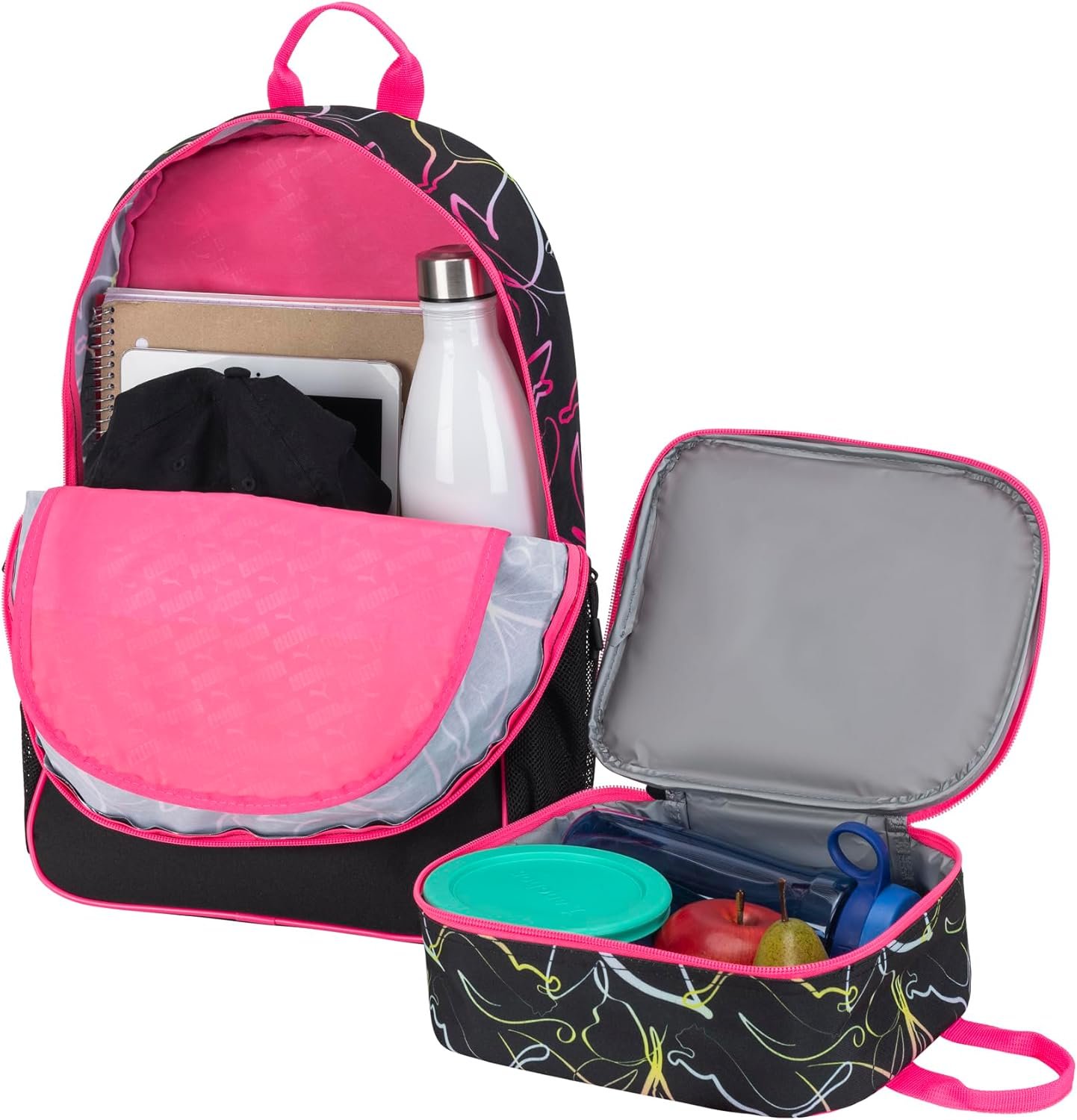 PUMA Unisex Kid's Colony Lunch Kit & Backpack Combo, Knockout Pink, Medium - Image 4
