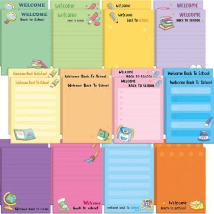 Lincia 36 Pack Welcome Back to School Notepads Bulk Cute Notebook Back to School Gifts for Students Lined Writing Memo Pads Back to School Party Favors for School Teachers Students Gift(School)