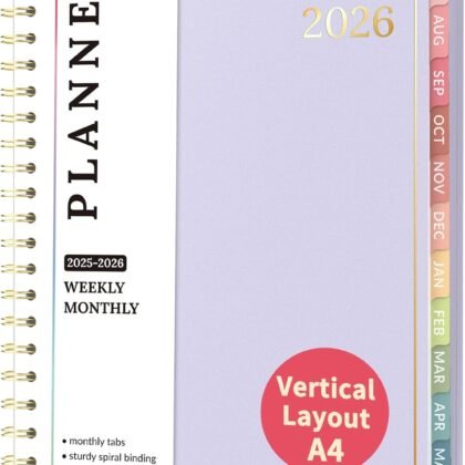 Teacher Planner 2025-2026, Forvencer Academic Planner from Jul 2025 - Jun 2026, 8.5"x11", Weekly & Monthly Calendar Planning Book with 7 Periods, School Lesson Agenda with Subjects, Pastel Teacher Student Supplies, Month Tabs, Purple