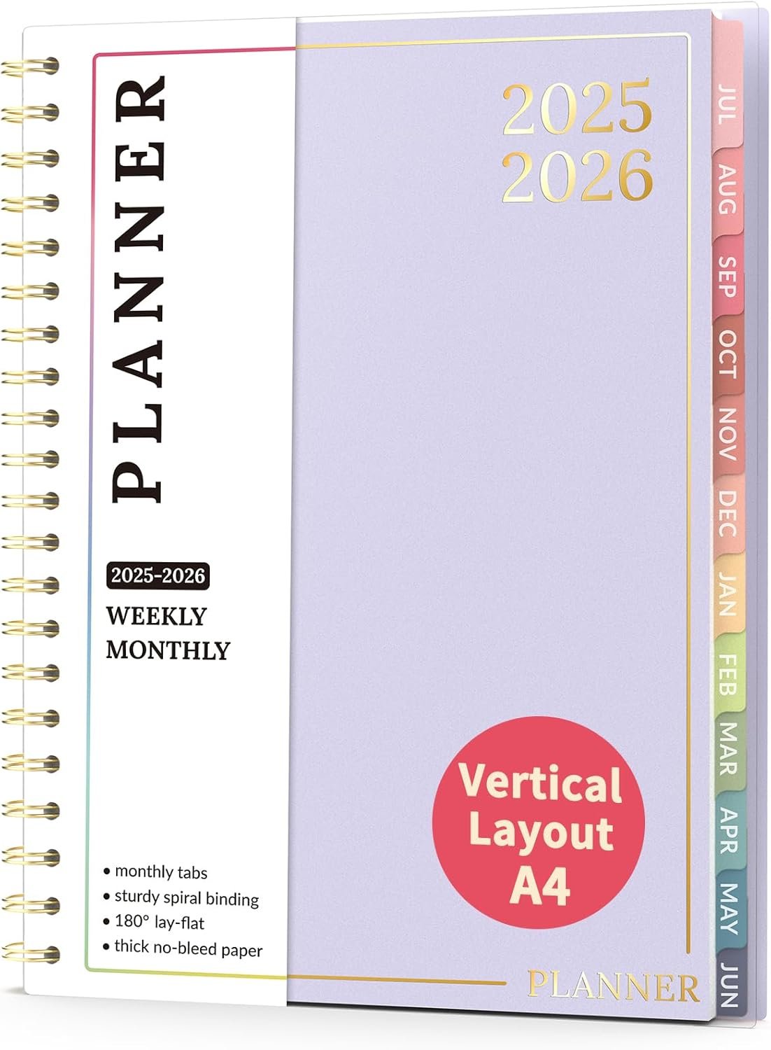 Teacher Planner 2025-2026, Forvencer Academic Planner from Jul 2025 - Jun 2026, 8.5"x11", Weekly & Monthly Calendar Planning Book with 7 Periods, School Lesson Agenda with Subjects, Pastel Teacher Student Supplies, Month Tabs, Purple