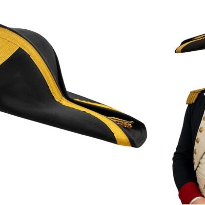 Nicky Bigs Novelties Adult Admiral Bicorn Hat French Captains Pirate Cap Napoleon Costume Accessory