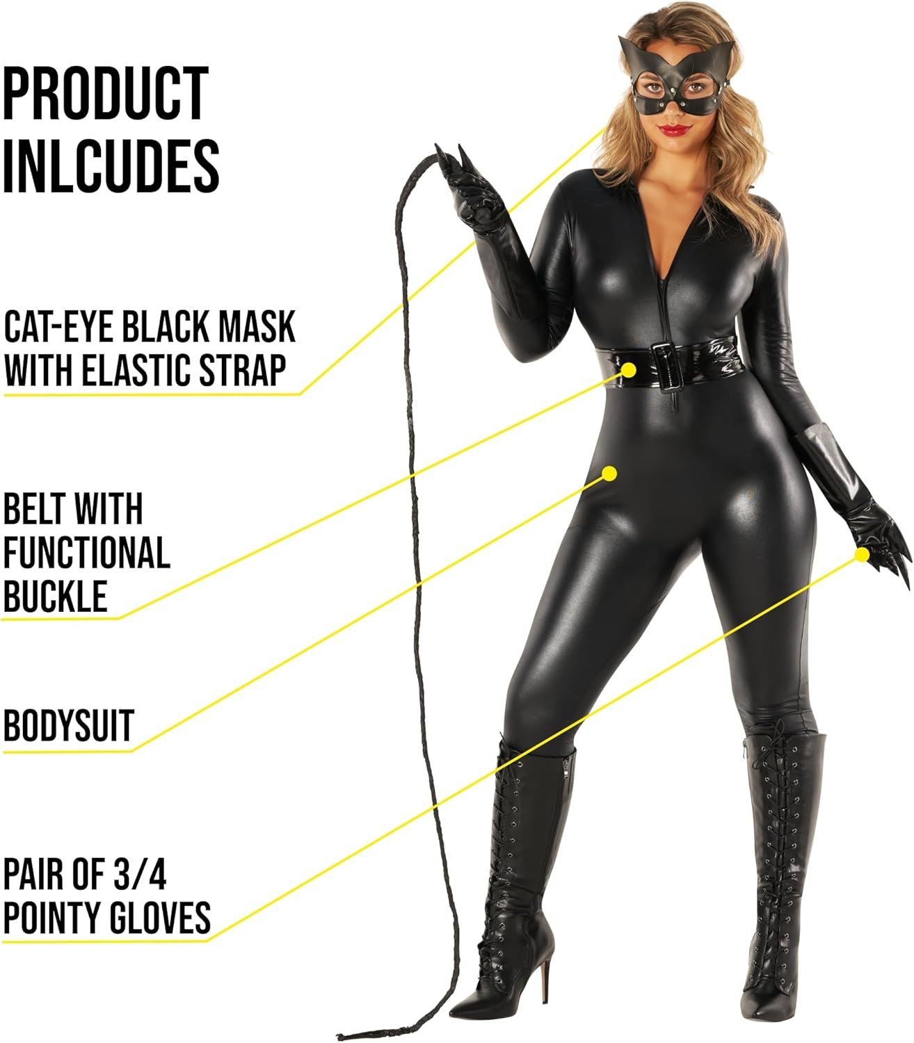 Morph Black Cat Woman Costume Outfit, Black Catsuit For Women Jumpsuit, Cat Costumes For Women, Womens Halloween Costumes - Image 2