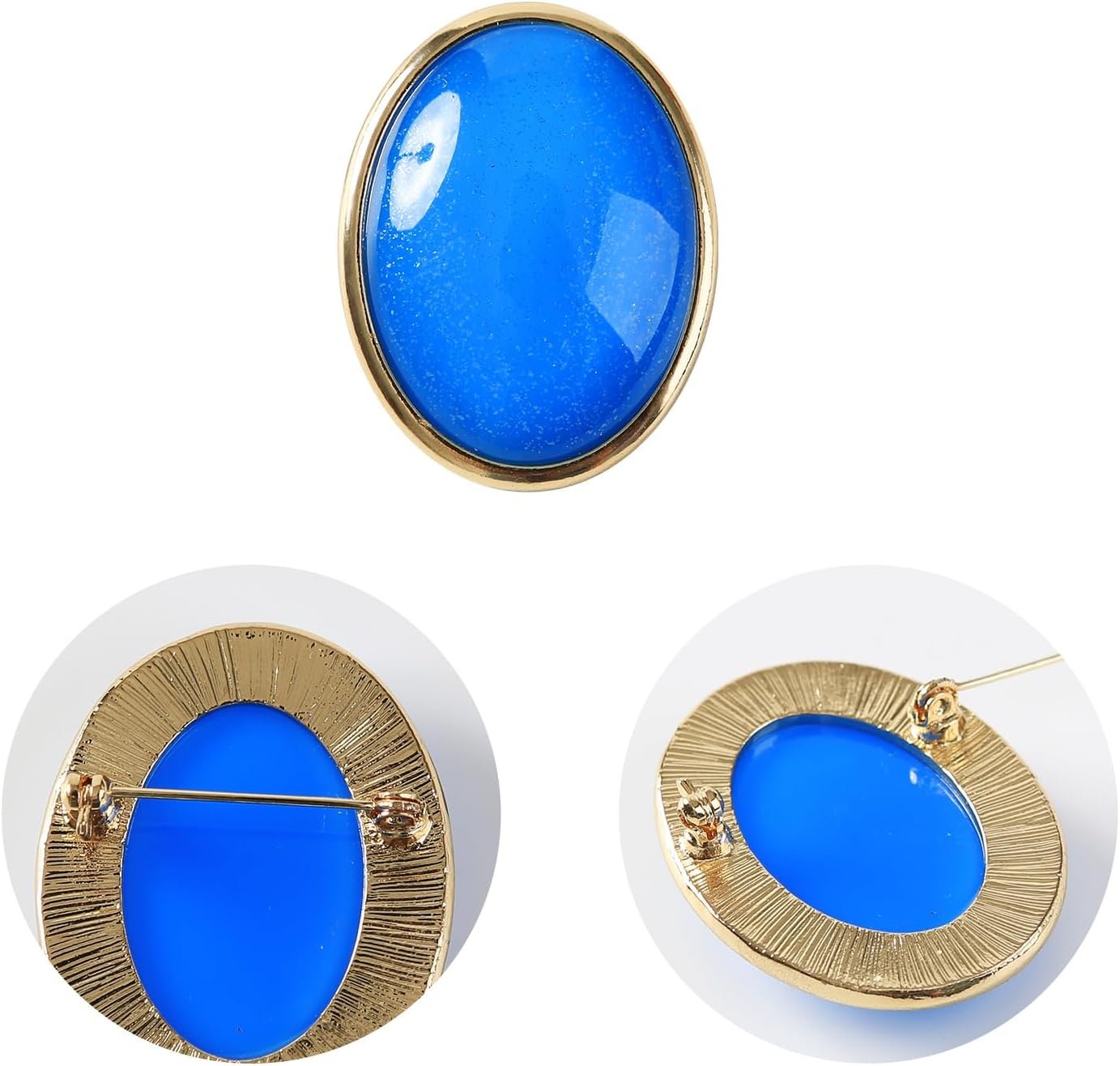 Princess Costume Accessories with Blue Clip on Earrings Brooch Pin for Women Girls Costume Accessories Halloween Cosplay - Image 3