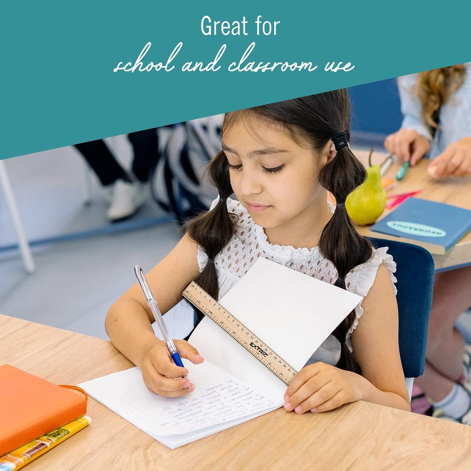 Rulers 4 Pack - Rulers 12 Inch, Wood Ruler with Metal Edge Great for School, Classroom, Home, and Office - Image 7