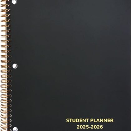 Student Planner 2025-2026 Monthly & Weekly School Planner 2025-2026 Student Planners Academic Year for Middle and High School, Aug 2025 - Jun 2026, 8.2" x 10.7", Academic Planners with Stickers & 3-Hole Punched - Black