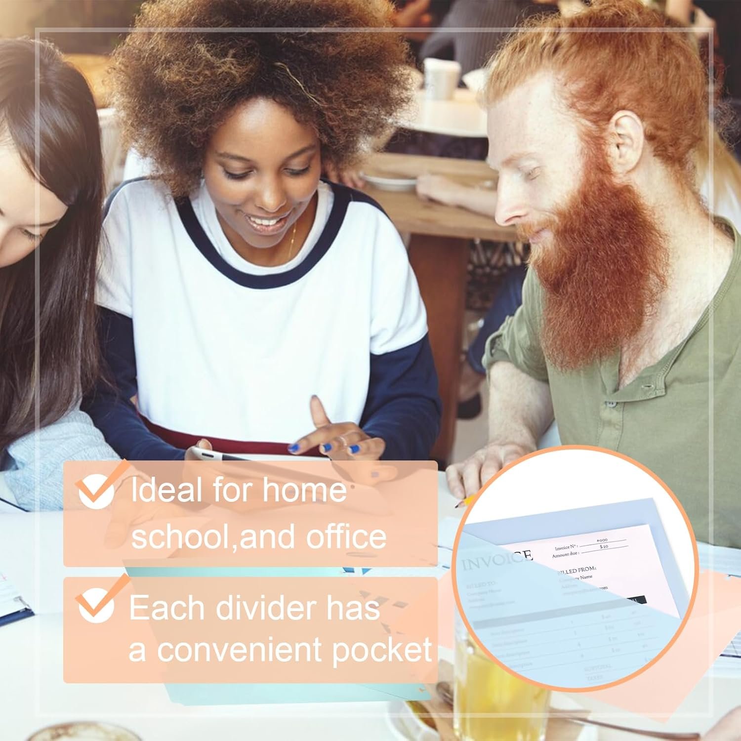 (5.5×8.5 inch) 10Pcs Junior Size Discbound Pocket Dividers DiscBound Binder Dividers Disc Bound Planner Supplies DiscBound Pocket Folder Discbound Notebook Accessories 8 Disc Planner Cover for Office - Image 7