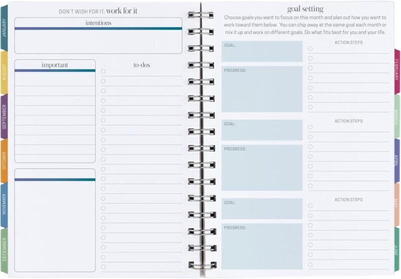 Inspired by Erin Condren 12-Month A5 Weekly Planner (Jul 2025 - Jun 2026), Compact Weekly and Monthly Planner Calendar, 70 Lb. Text Weight Paper, Leopard Era Covers, Wire-O Spiral Binding - Image 6