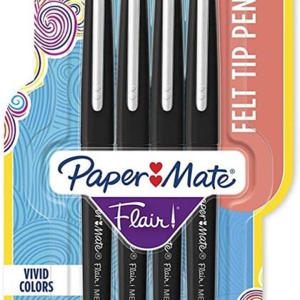 Flair Felt Tip Pens, Medium Point (0.7mm), Black