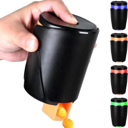 Portable Snack Dispenser, Keep Your Hand Clean, for Nuts, Candy, Cookies, Crackers, Small Snacks, for Game Lover, Home, Office, Car, 7oz (Orange)