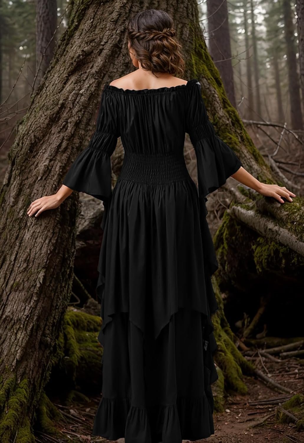 GOLDSTITCH Women's Victorian Dress Renaissance Medieval Costume Gothic Witch Dress for Women - Image 4