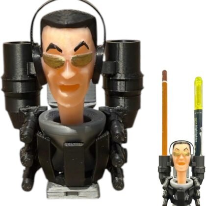 Funny 3D Printed Pencil Holder & Pen Holder for Skibidi Toilet Fans, Cool Stationery Organizer for Gamers, Unique Gift for Kids, Office & School Supplies, Meme Collectible