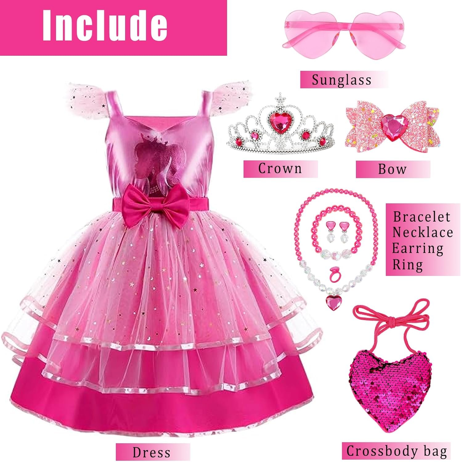 WYB Girls Costume Dress Cosplay Dress Birthday Party Movie Dress Up for 4-10 Years Kids Outfits - Image 2