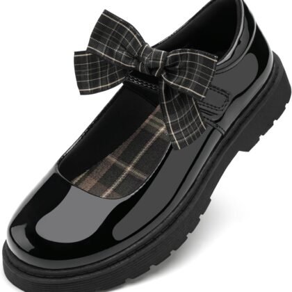 Stelle School Shoes for Girls Mary Jane Uniform Dress Shoes Detachable Bow Chunky Ballerina Wedding (Little/Big Kids)