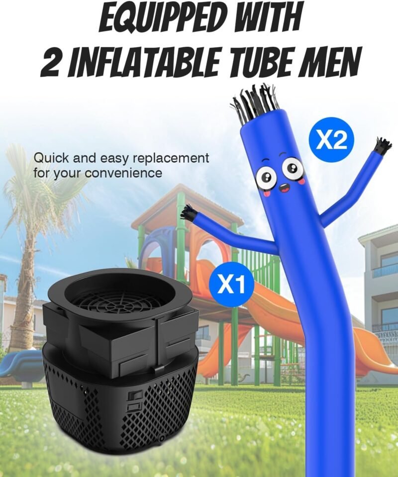 Inflatable Tube Man with Blower: 6 FT Tall Wacky Waving Inflatable Tube Guy for Outdoor Decoration with Mini Blower Fan, for Mall Opening, Business Advertising (Blue) - Image 5