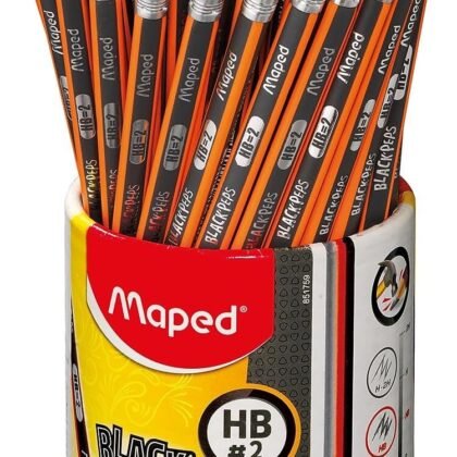 MapMaped Black'Peps 2 Graphite Pencil 72-Pack - Ergonomic Triangular Shape for Comfortable Writing - Smooth Performance & Durability - Classroom Essential