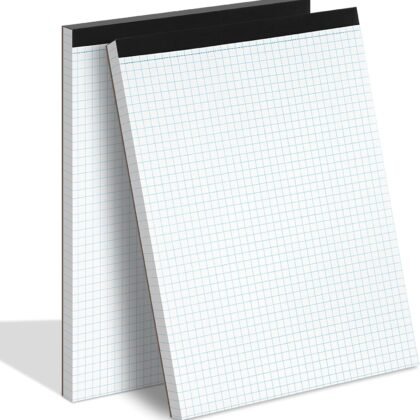 Grid Paper Notebook 8.5 X 11, 4x4 Graph Paper,-Sturdy Cardboard Backing, Graph Paper Pad for School, Office, Home, 70 Gsm Grid Paper, 2 Packs, 30 Sheets/Pad