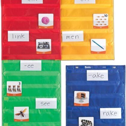 Learning Resources Magnetic Pocket Chart Squares - Set of 4, Classroom Pocket Charts, Classroom/Teacher Organizer, Classroom Supplies, Homeschool Supplies, Teaching Materials,Back to School Supplies