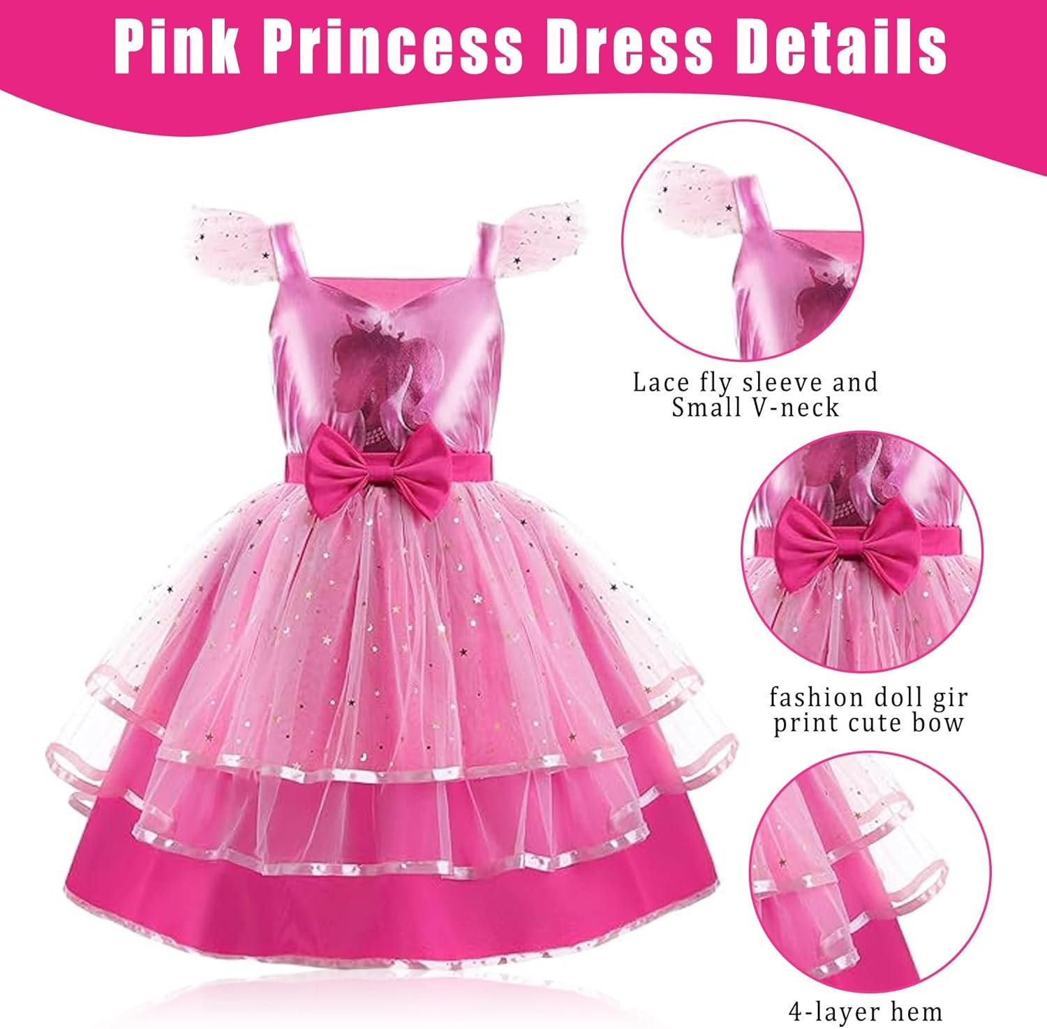 WYB Girls Costume Dress Cosplay Dress Birthday Party Movie Dress Up for 4-10 Years Kids Outfits - Image 4